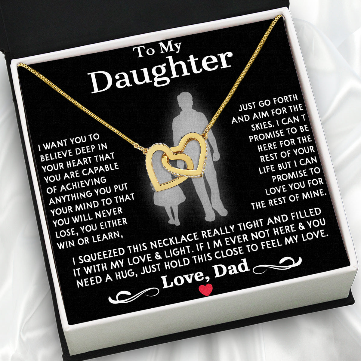 Daughter Necklace from Dad: A Piece of Your Heart for Her