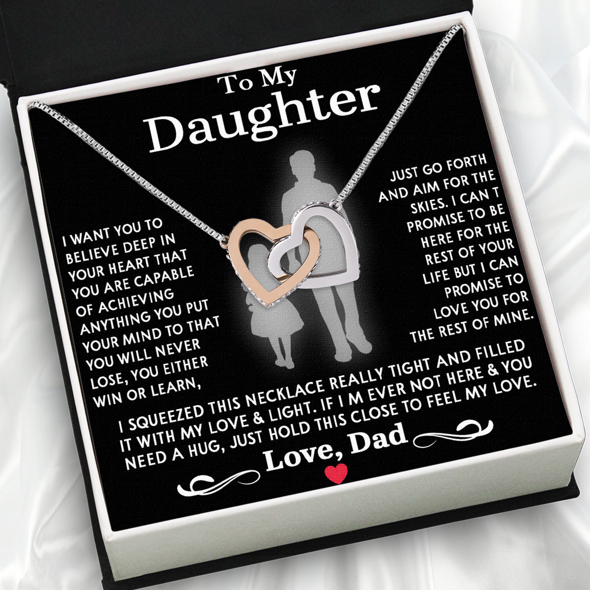 Daughter Necklace from Dad: A Piece of Your Heart for Her