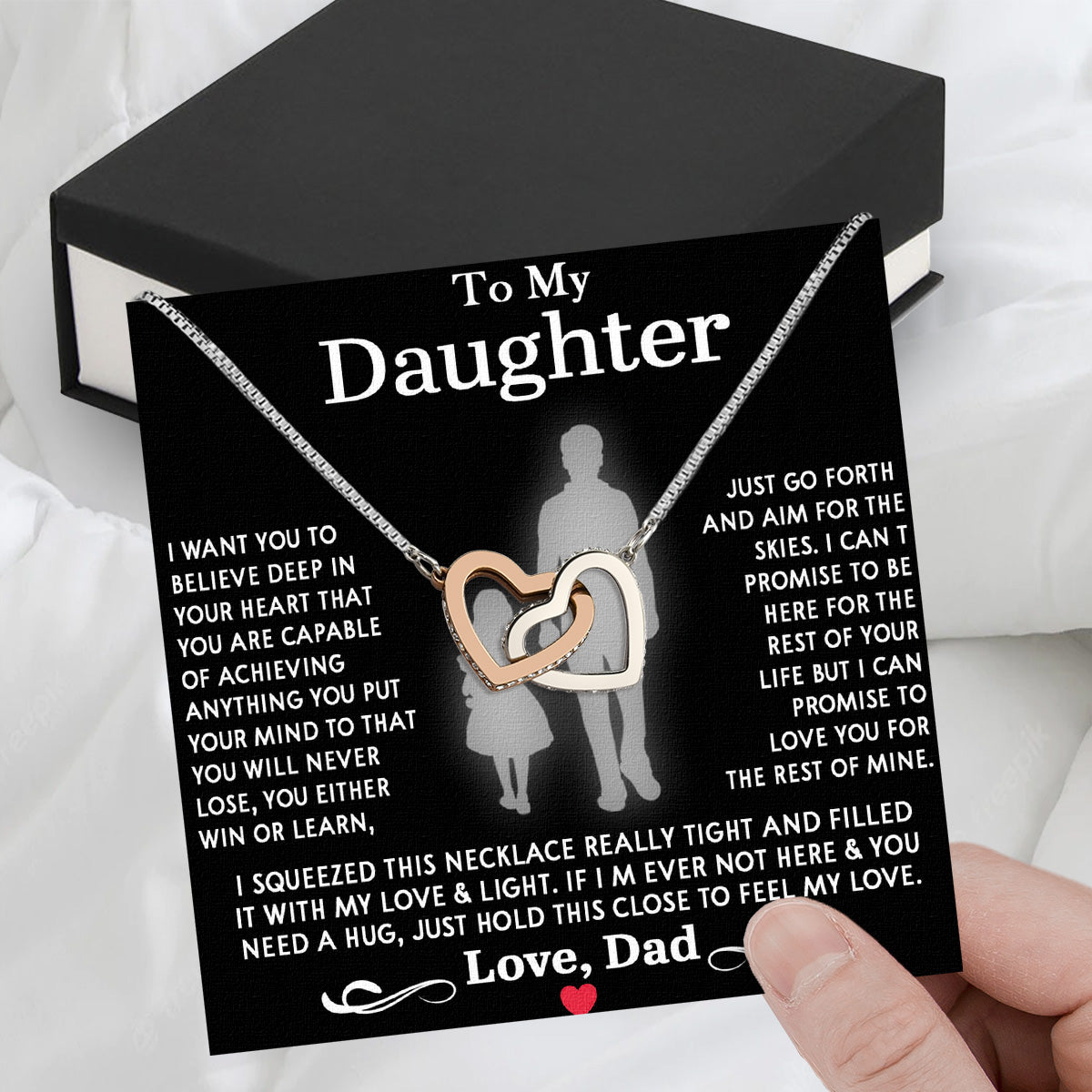 Daughter Necklace from Dad: A Piece of Your Heart for Her