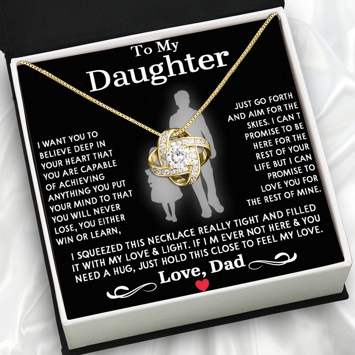 Daughter Necklace from Dad: A Piece of Your Heart for Her