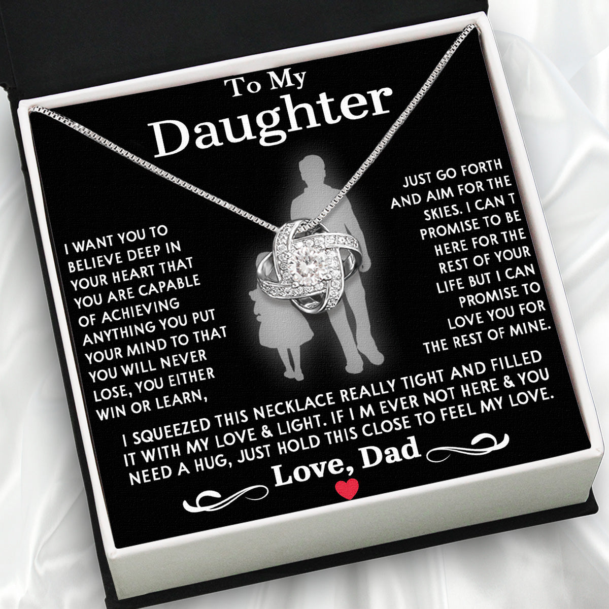 Daughter Necklace from Dad: A Piece of Your Heart for Her