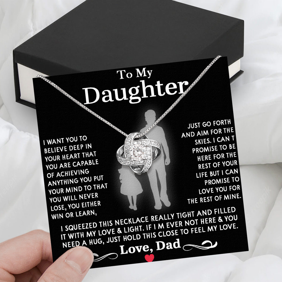 Daughter Necklace from Dad: A Piece of Your Heart for Her