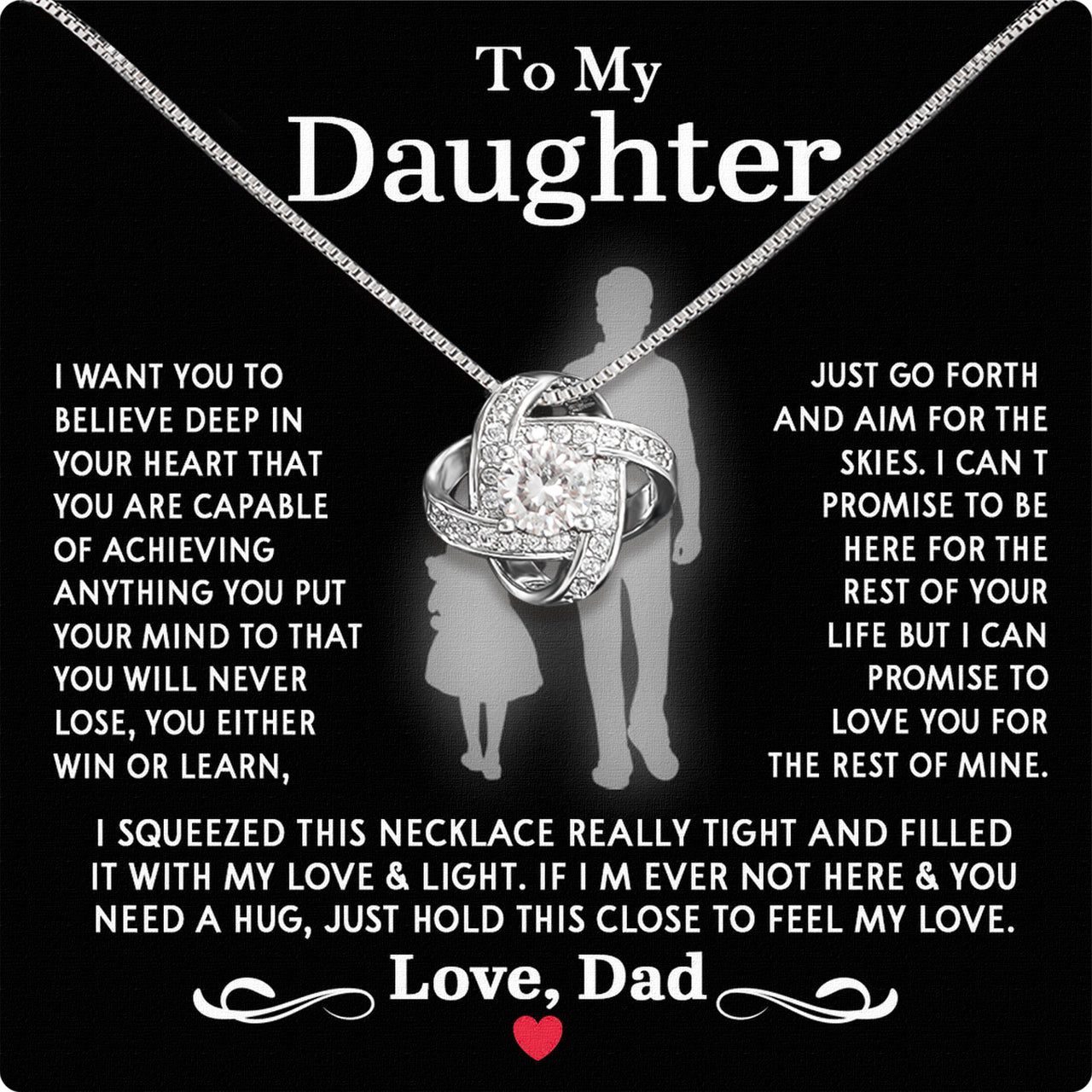 Daughter Necklace from Dad: A Piece of Your Heart for Her