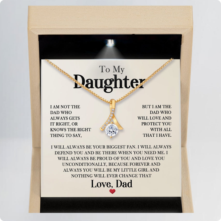 To My Daughter Necklace From Dad With Message Card - Unconditional Love from Dad