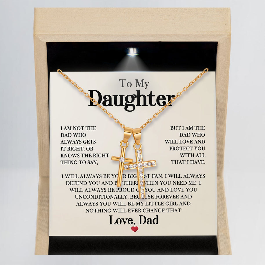 To My Daughter Necklace From Dad With Message Card - Unconditional Love from Dad