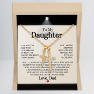 To My Daughter Necklace From Dad With Message Card - Unconditional Love from Dad