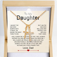 To My Daughter Cross Necklace From Dad With Heartfelt Message - Unique Jewelry For Daughter - Proud of You