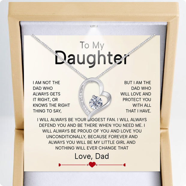 To My Daughter Necklace From Dad With Heartfelt Message - Unique Jewelry For Daughter - Proud of You