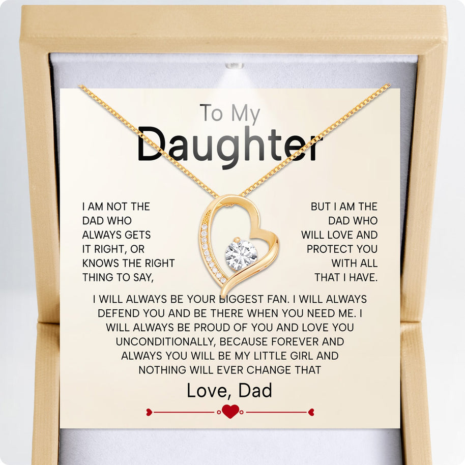 To My Daughter Necklace From Dad With Heartfelt Message - Unique Jewelry For Daughter - Proud of You