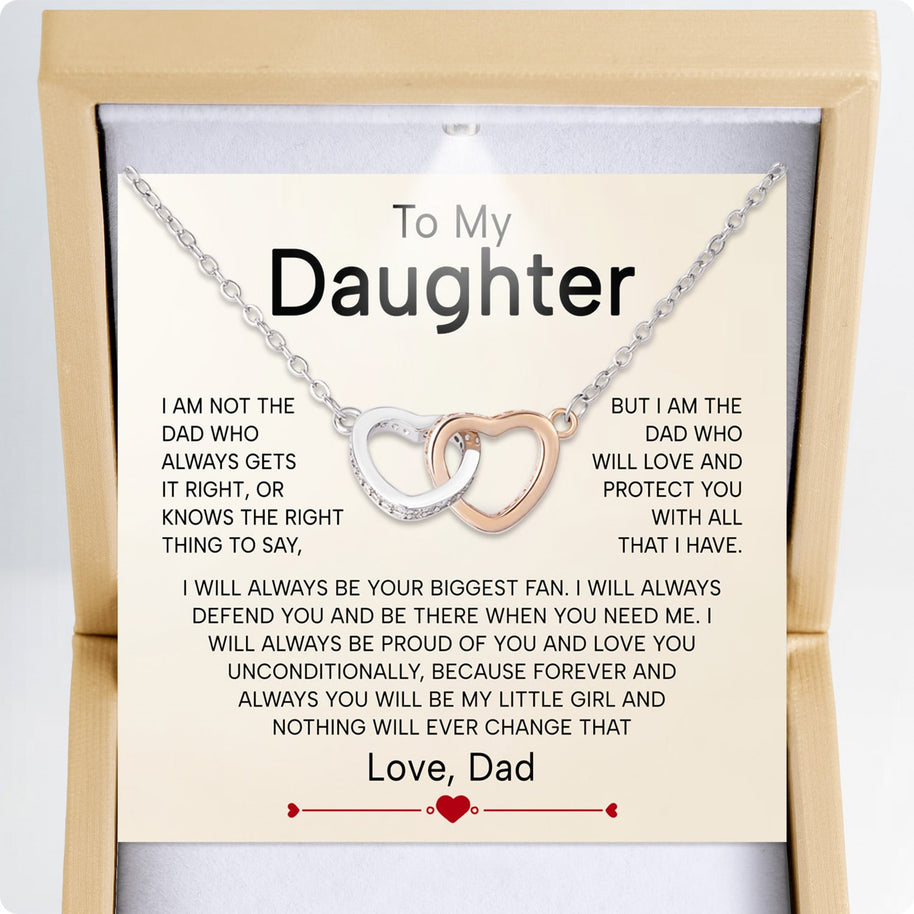 To My Daughter Necklace From Dad With Heartfelt Message - Unique Jewelry For Daughter - Proud of You