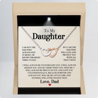 To My Daughter Necklace From Dad With Message Card - Unconditional Love from Dad