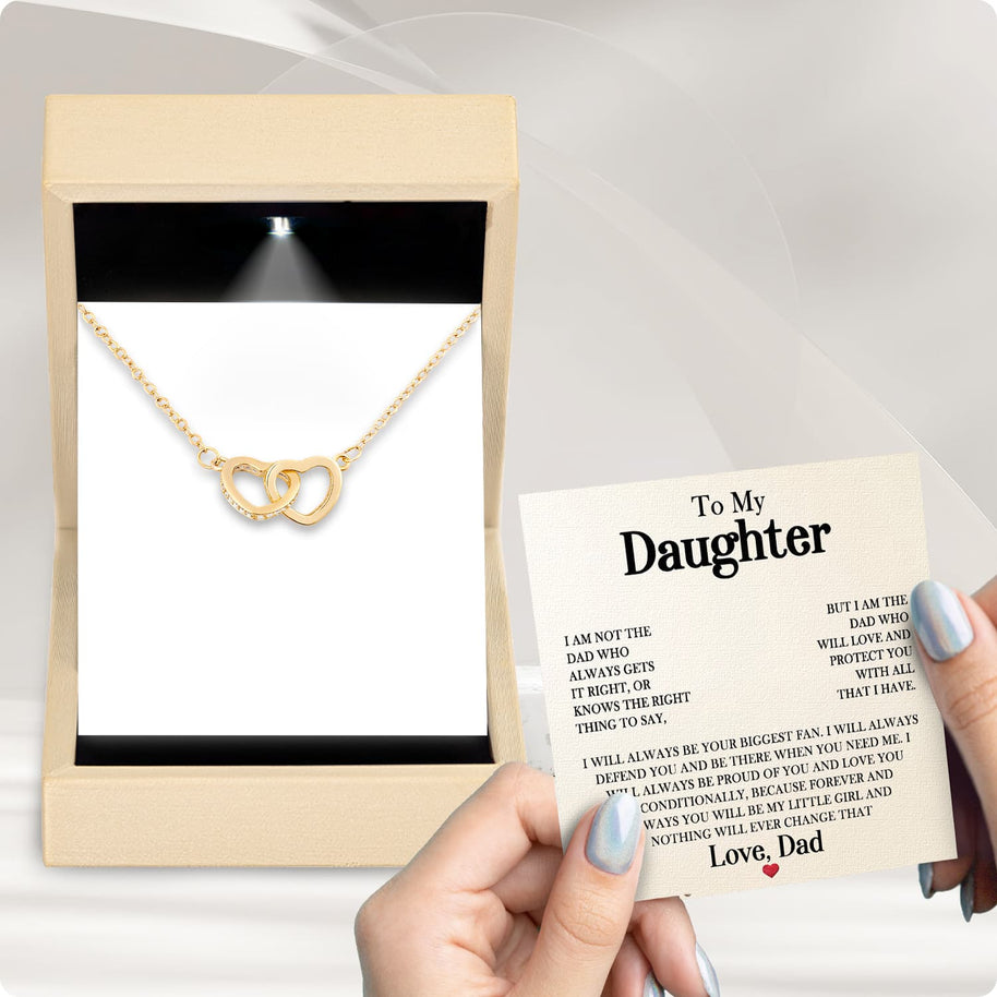 To My Daughter Necklace From Dad With Message Card - Unconditional Love from Dad