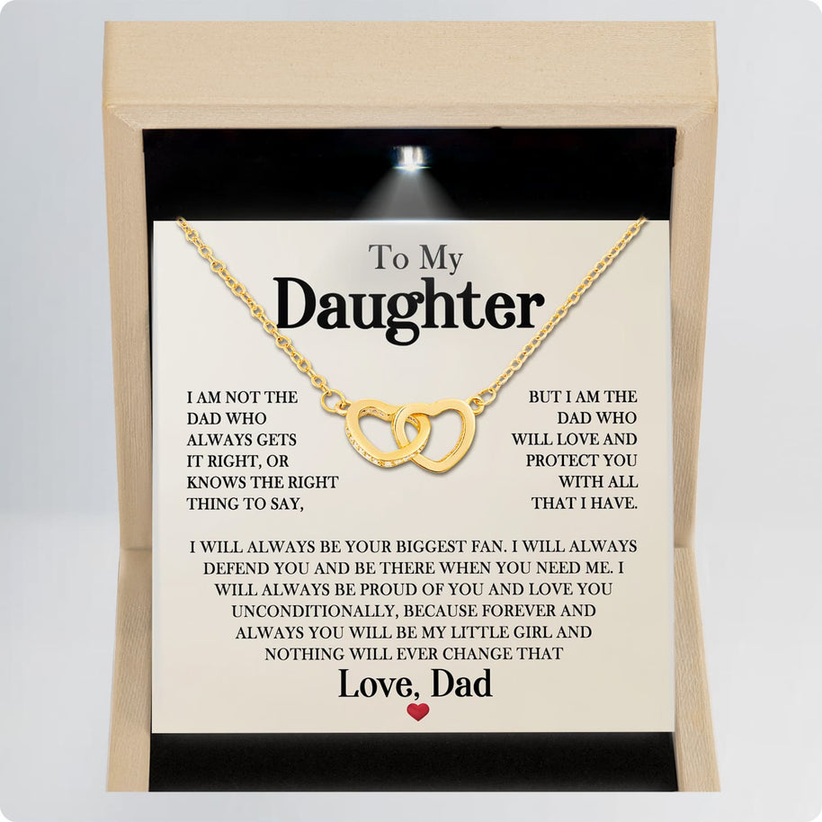 To My Daughter Necklace From Dad With Message Card - Unconditional Love from Dad