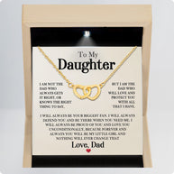 To My Daughter Necklace From Dad With Message Card - Unconditional Love from Dad