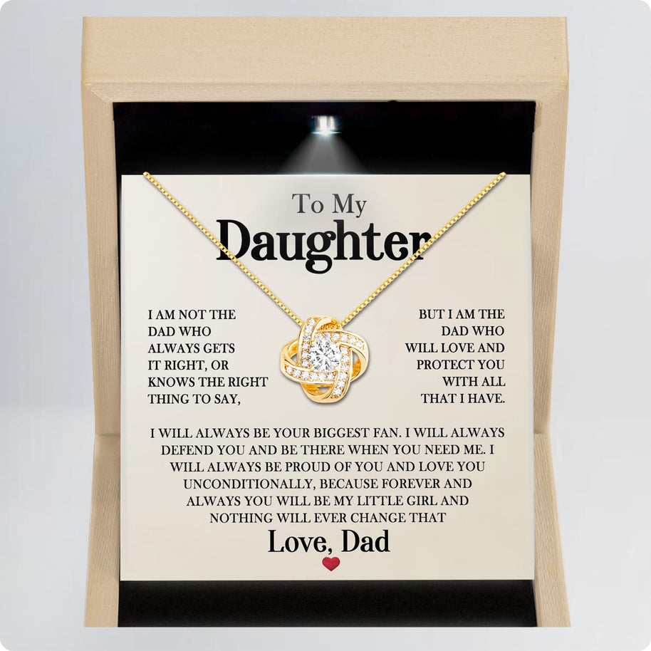 To My Daughter Necklace From Dad With Message Card - Unconditional Love from Dad