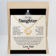 To My Daughter Necklace From Dad With Message Card - Unconditional Love from Dad