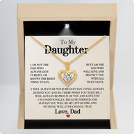 To My Daughter Necklace From Dad With Message Card - Unconditional Love from Dad