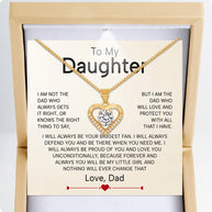 To My Daughter Heart Necklace From Dad With Heartfelt Message - Unique Jewelry For Daughter - Proud of You