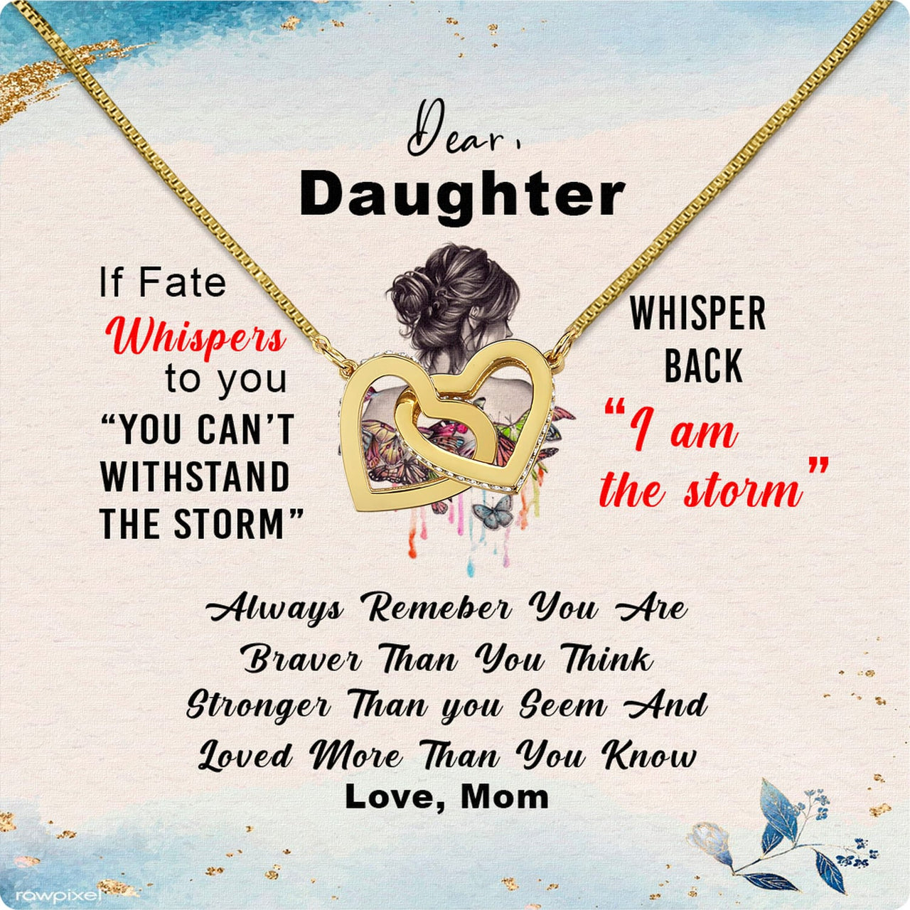 To My Daughter Necklace From Mom With Heartfelt Message Card, Jewelry For Daughter, Daughter Gift From Mom On Birthday, Wedding, Christmas, Graduation