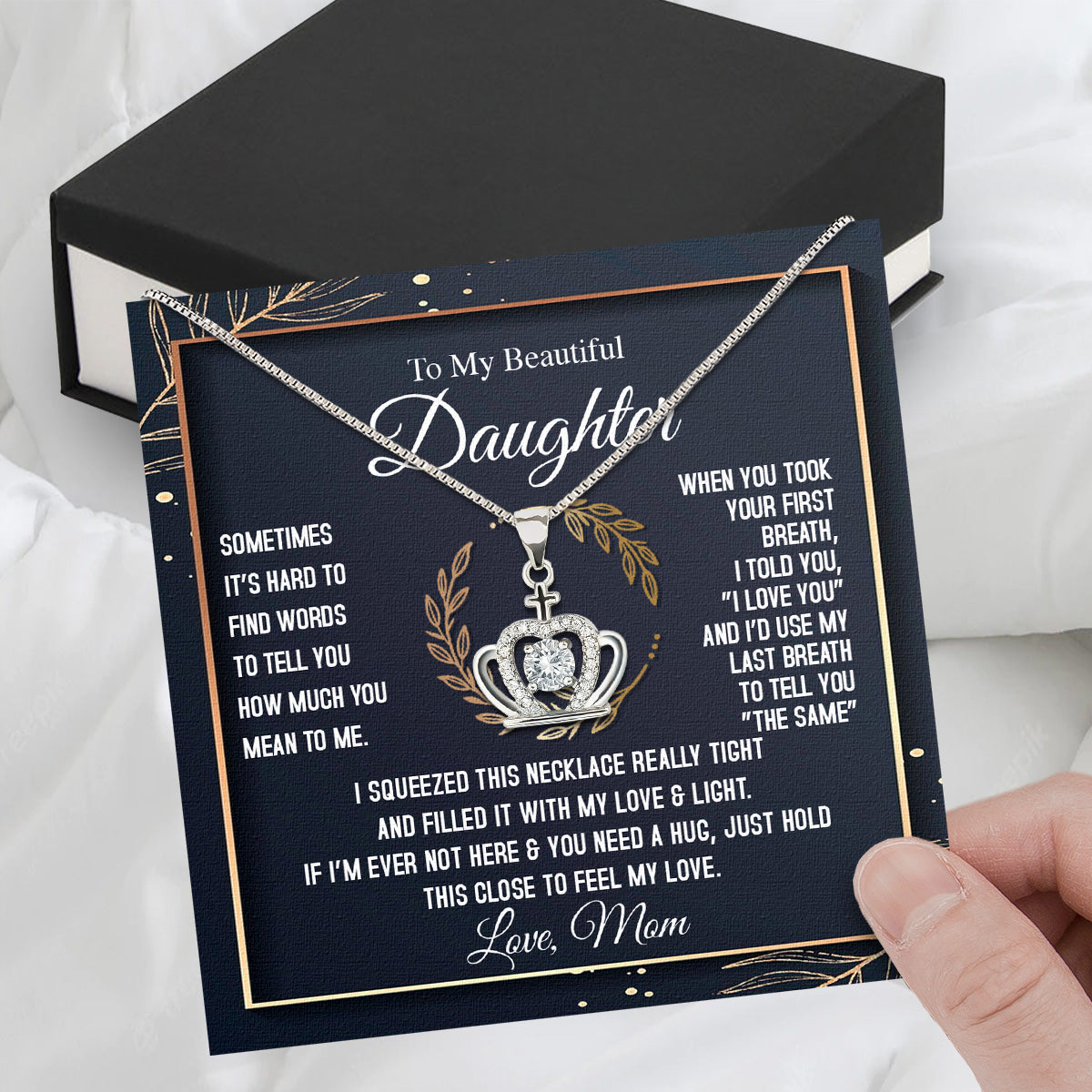 Daughter from Mom Necklace: A Lighted Reminder of Your Unbreakable Love