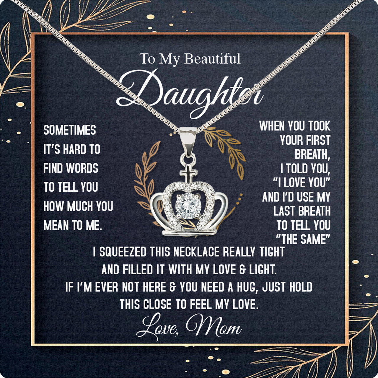 Daughter from Mom Necklace: A Lighted Reminder of Your Unbreakable Love