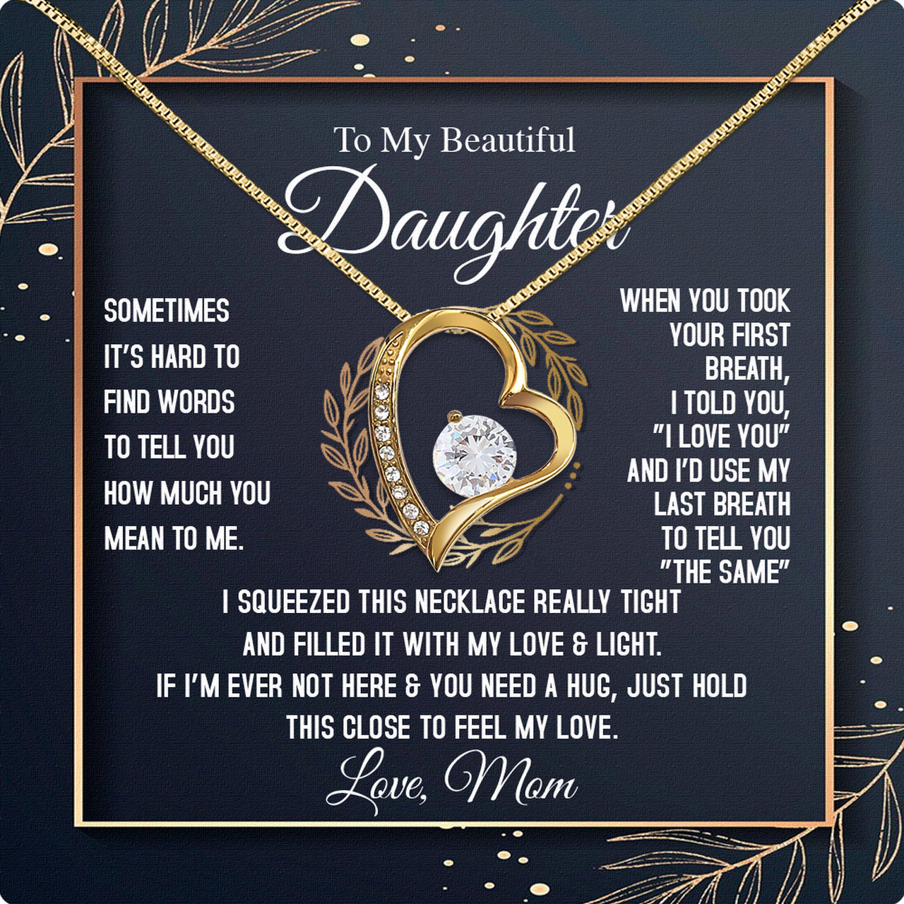 Daughter from Mom Necklace: A Lighted Reminder of Your Unbreakable Love