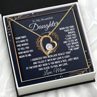 Thumbnail for To My Daughter Necklace From Mom With Heartfelt Message Card, Jewelry For Daughter, Daughter Gift From Mom On Birthday, Wedding, Christmas, Graduation