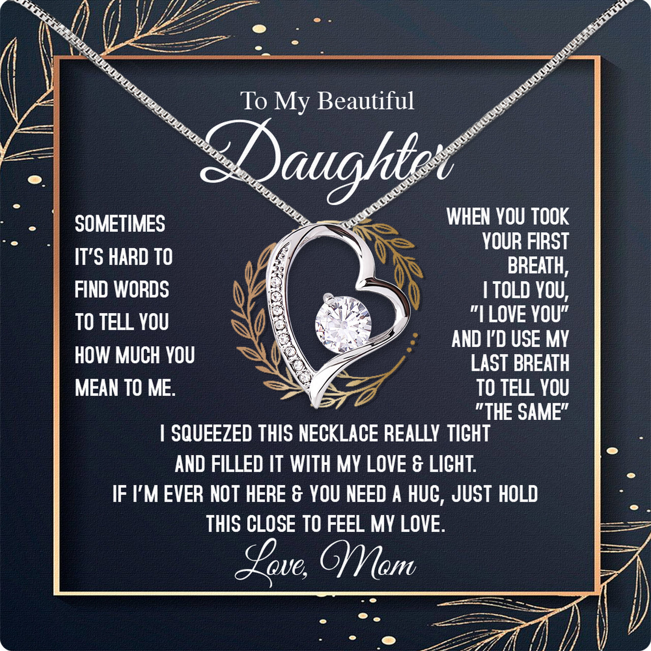 Daughter from Mom Necklace: A Lighted Reminder of Your Unbreakable Love