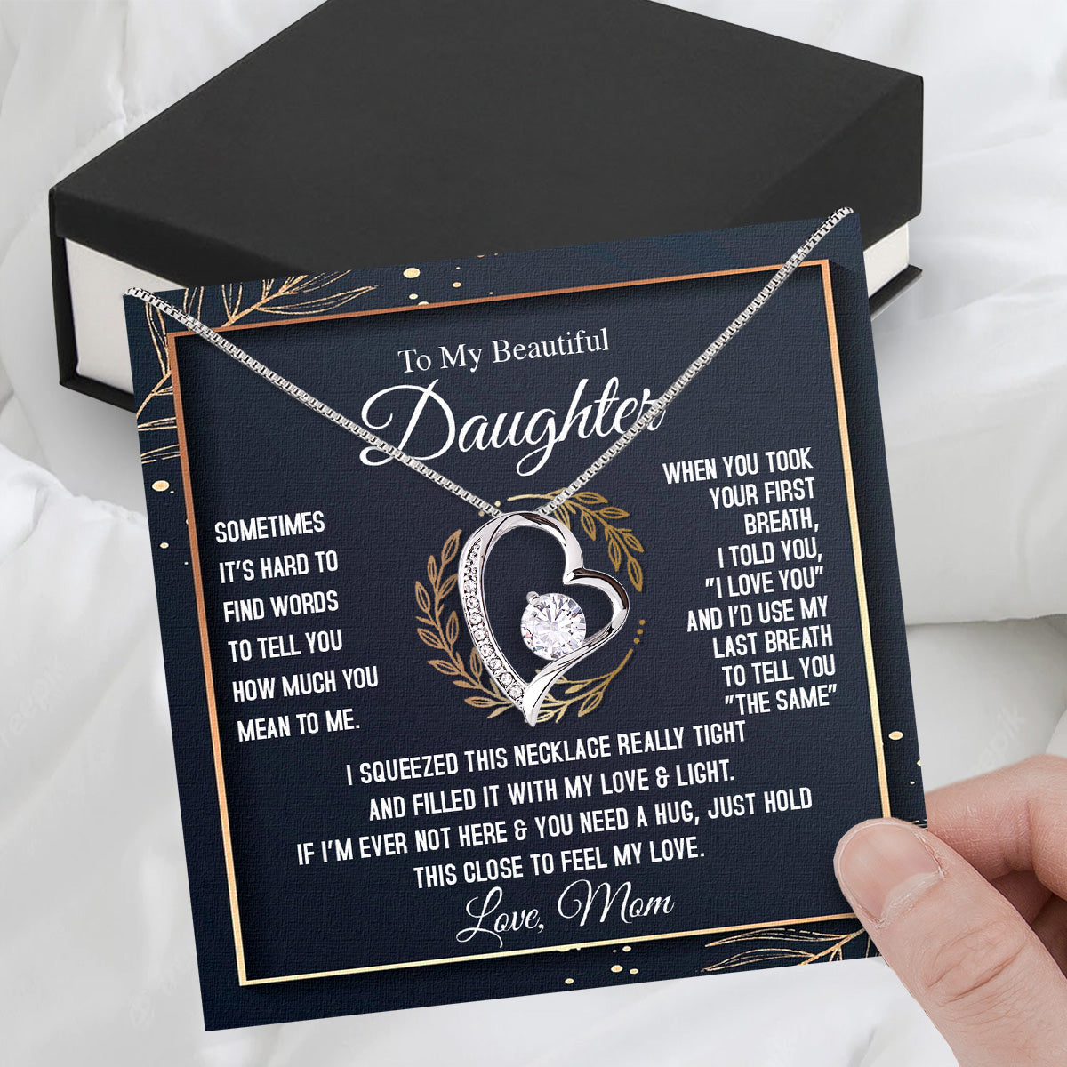 Daughter from Mom Necklace: A Lighted Reminder of Your Unbreakable Love