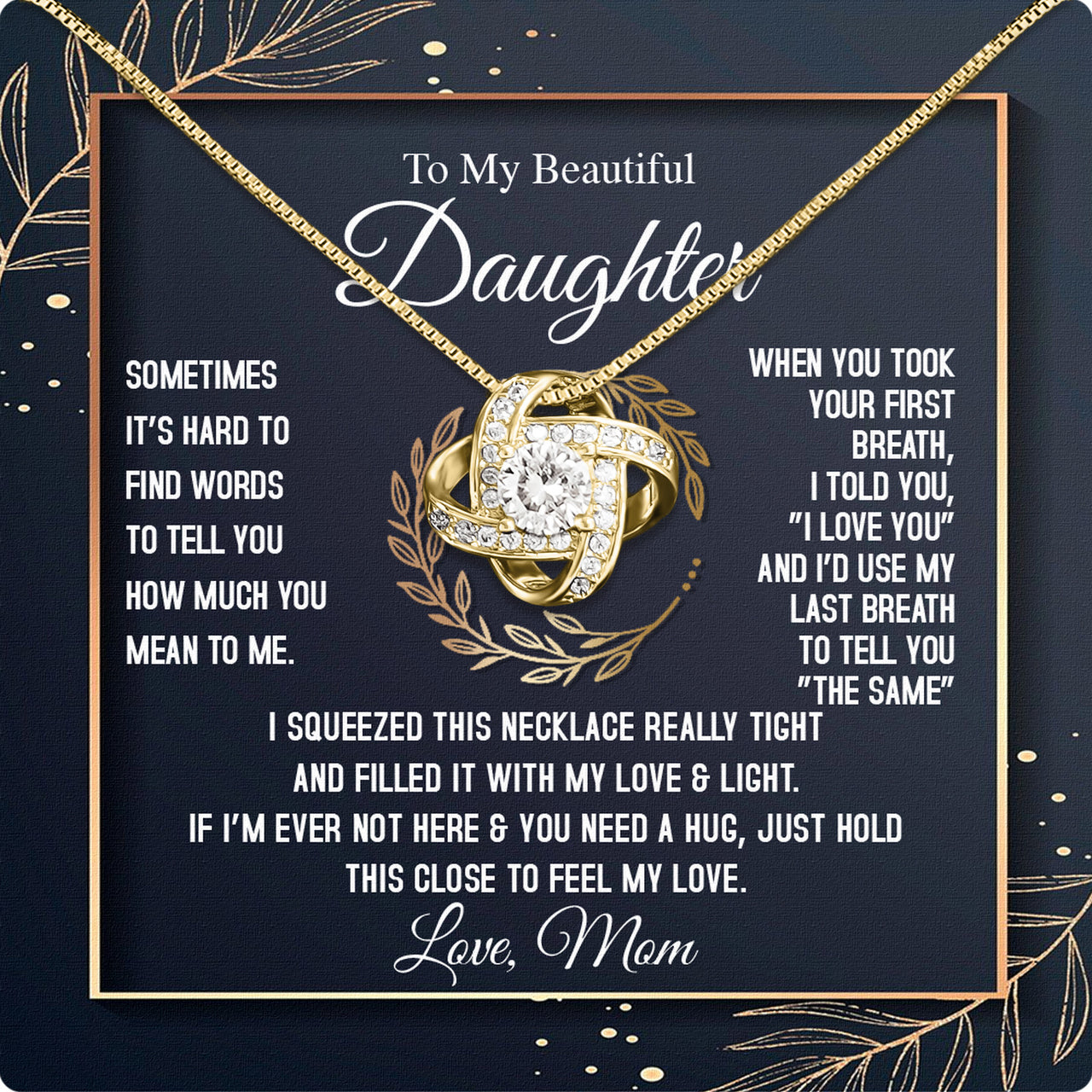 Daughter from Mom Necklace: A Lighted Reminder of Your Unbreakable Love