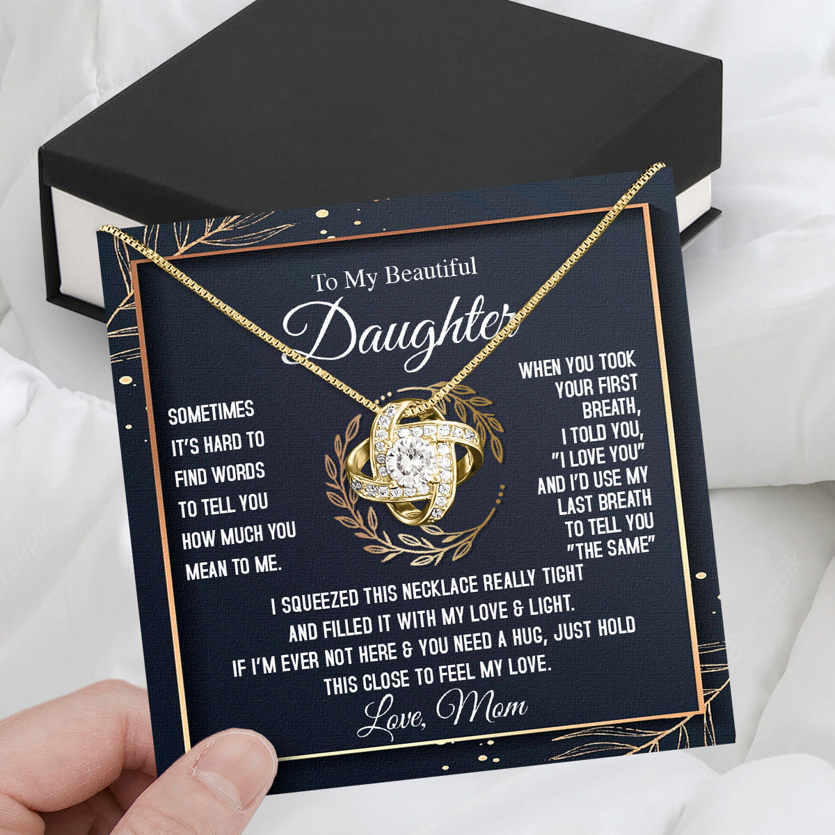 Daughter from Mom Necklace: A Lighted Reminder of Your Unbreakable Love