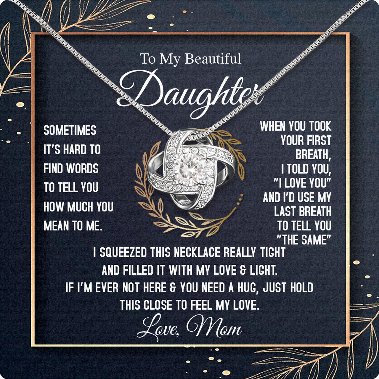 Daughter from Mom Necklace: A Lighted Reminder of Your Unbreakable Love