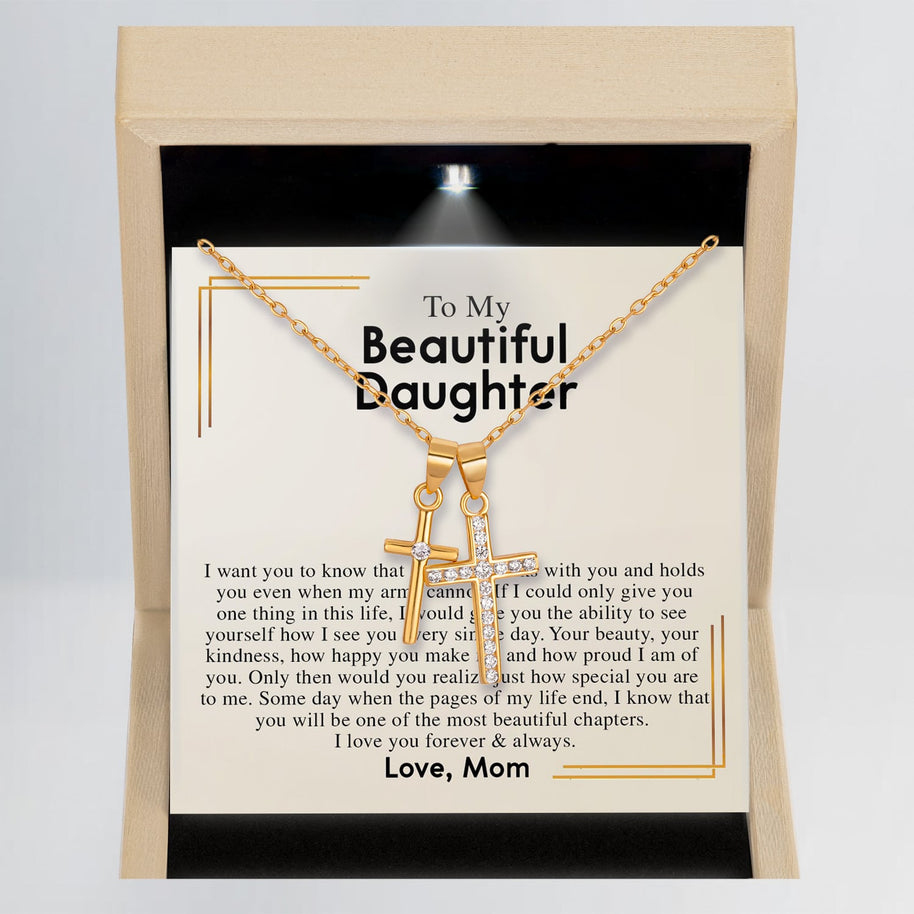 To My Daughter Necklace From Mom With Message Card - Most Beautiful Chapter of My Life