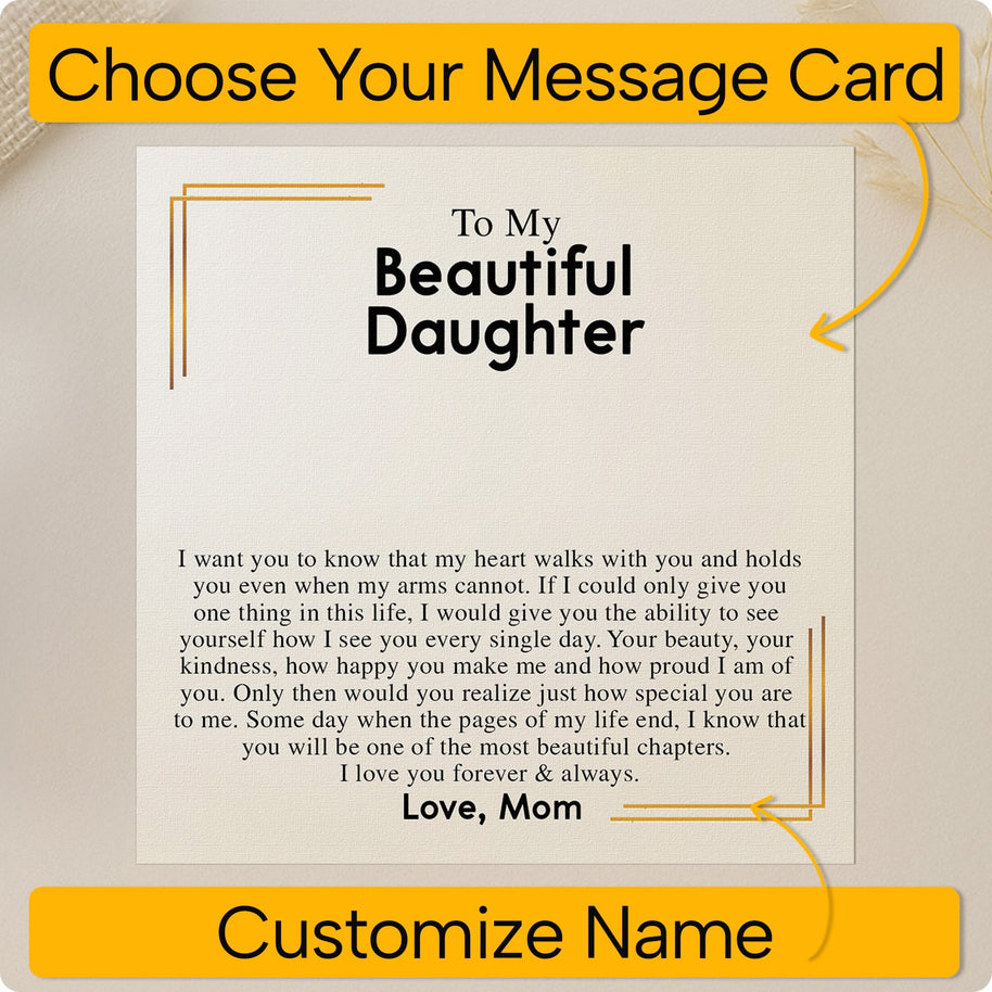 To My Daughter Necklace From Mom With Message Card - Most Beautiful Chapter of My Life