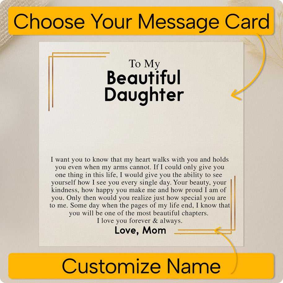 To My Daughter Necklace From Mom With Message Card - Most Beautiful Chapter of My Life