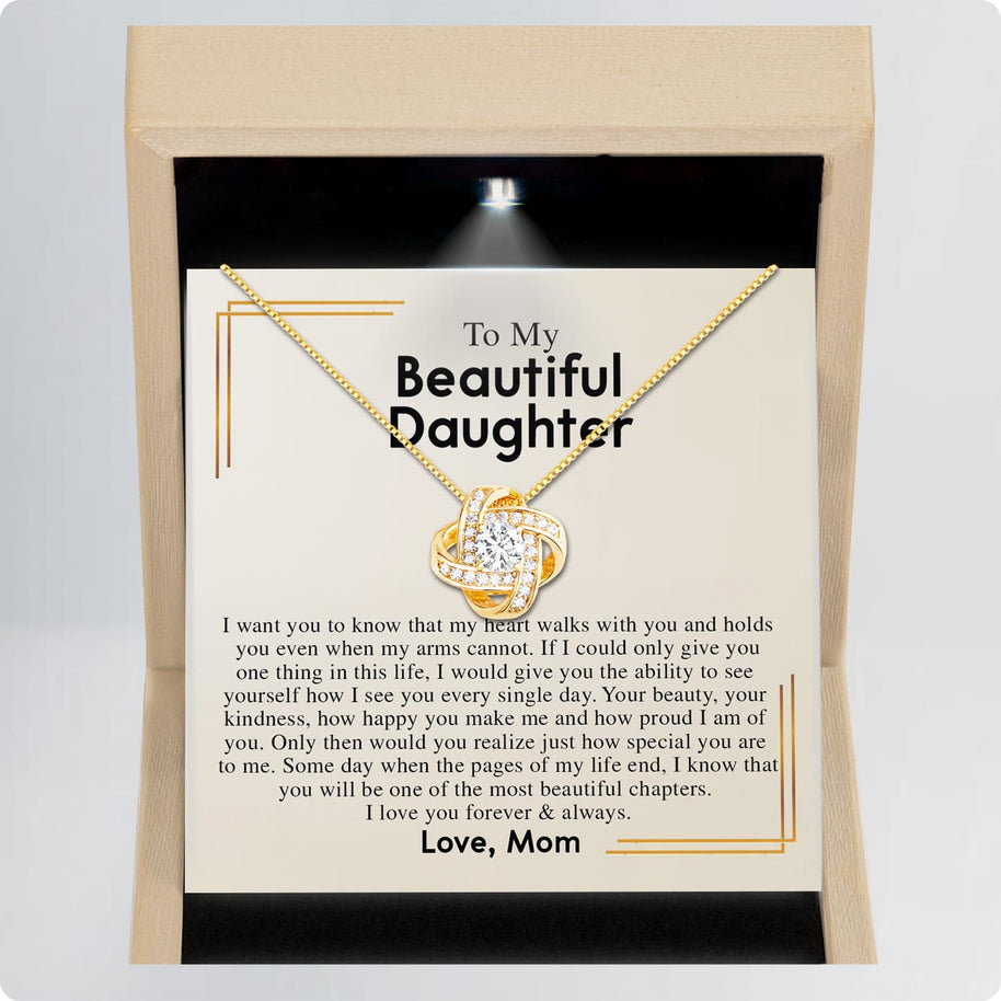 To My Daughter Necklace From Mom With Message Card - Most Beautiful Chapter of My Life