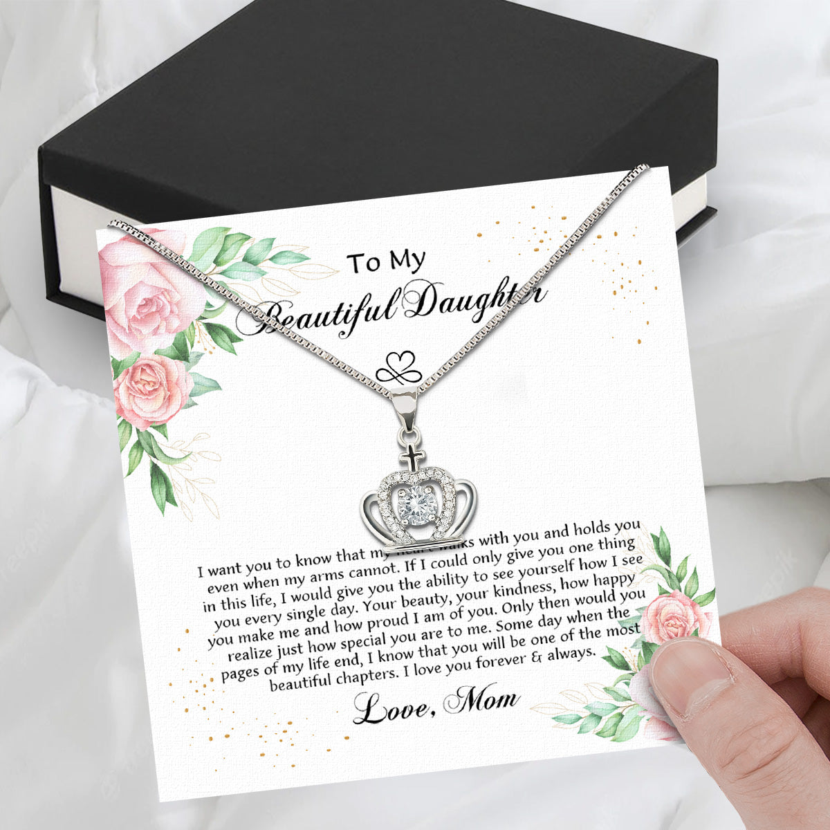 Daughter from Mom Necklace: A Lighted Reminder of Your Unbreakable Love