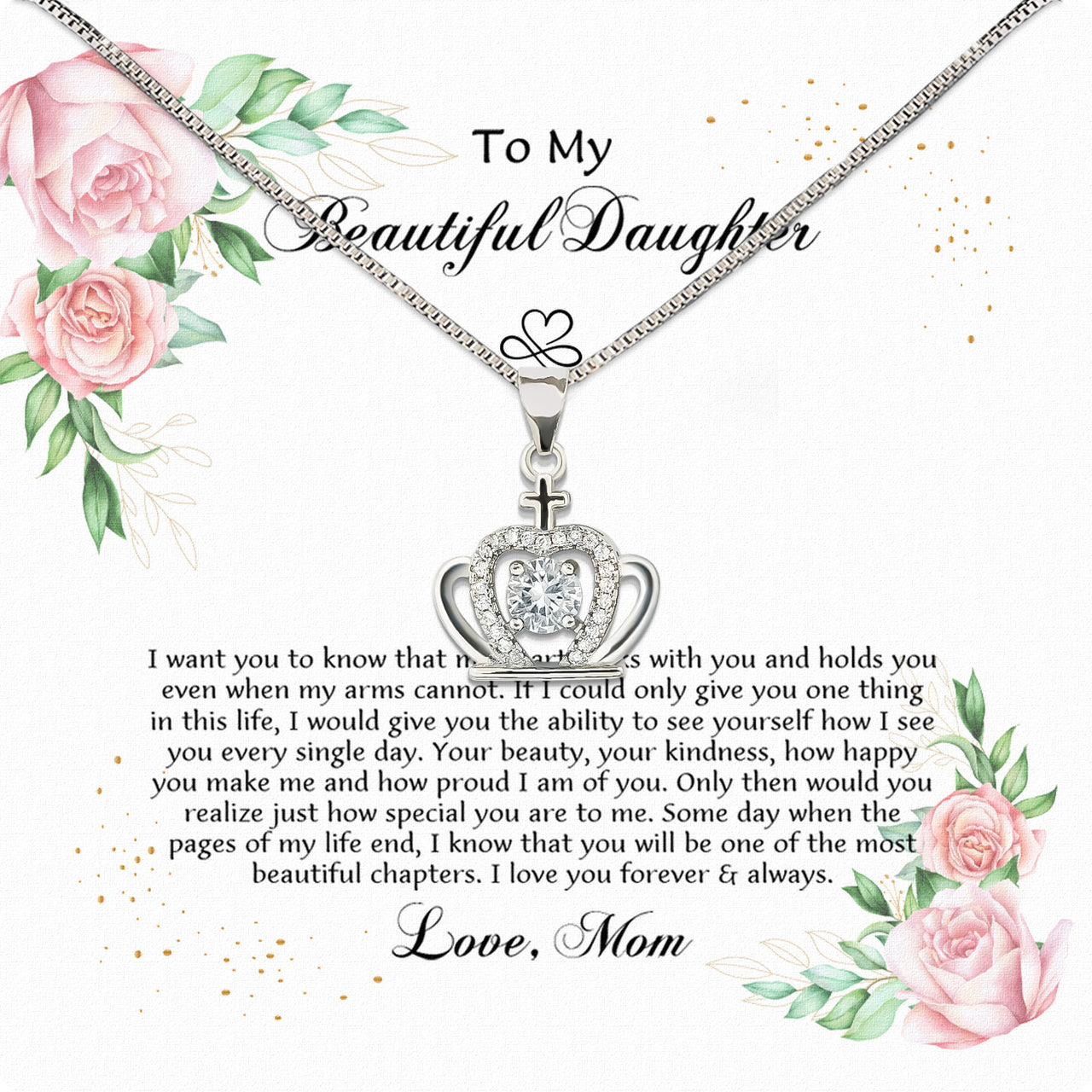 Daughter from Mom Necklace: A Lighted Reminder of Your Unbreakable Love