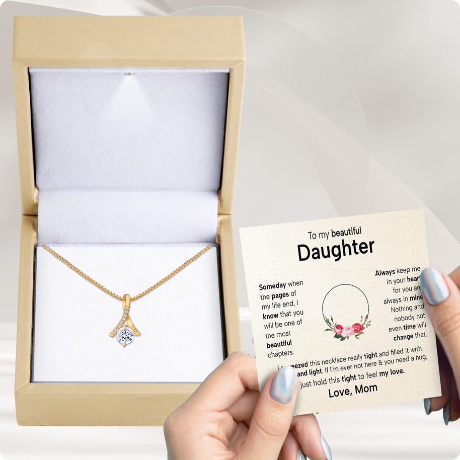 To My Daughter Necklace From Mom With Heartfelt Message - Unique Jewelry For Daughter - Always in Mine