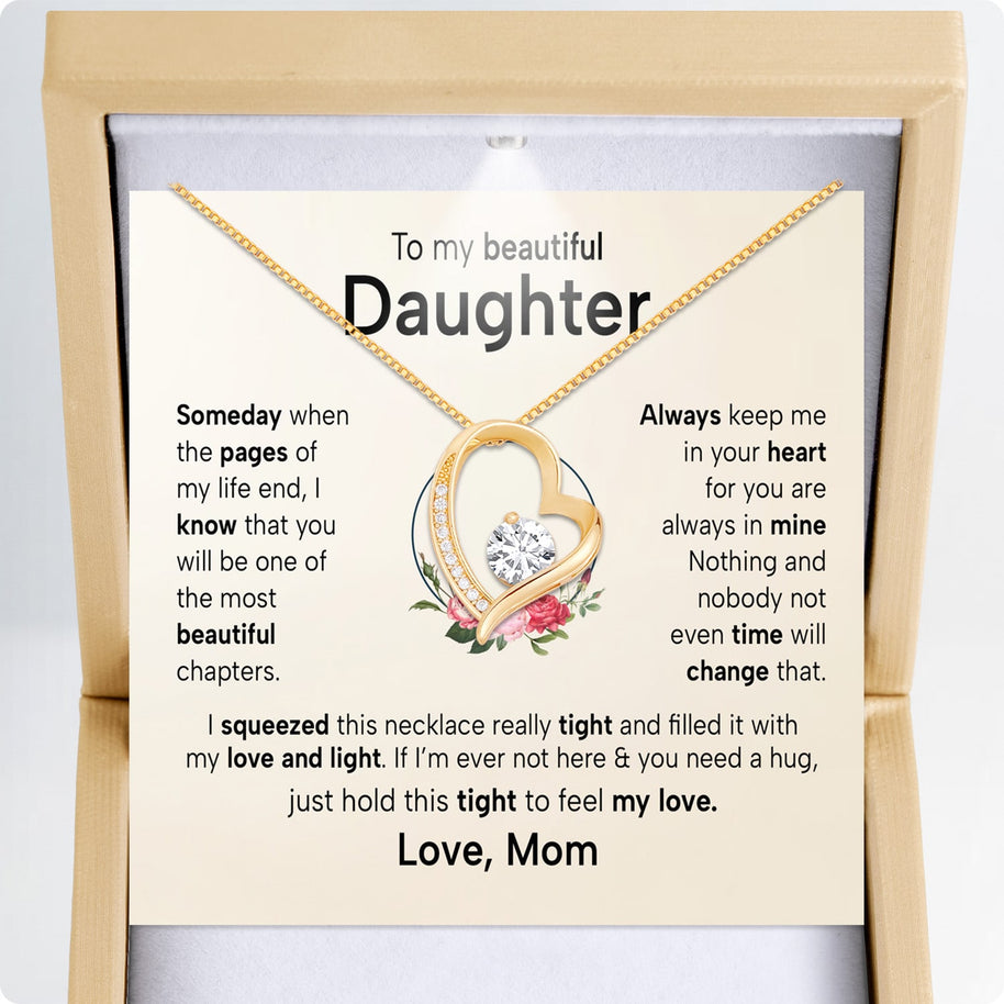 To My Daughter Necklace From Mom With Heartfelt Message - Unique Jewelry For Daughter - Always in Mine
