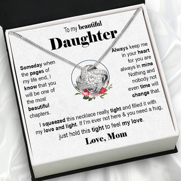To My Daughter Necklace From Mom With Heartfelt Message Card, Jewelry For Daughter, Daughter Gift From Mom On Birthday, Wedding, Christmas, Graduation