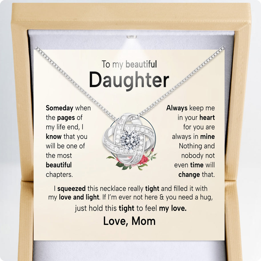 To My Daughter Necklace From Mom With Heartfelt Message - Unique Jewelry For Daughter - Always in Mine