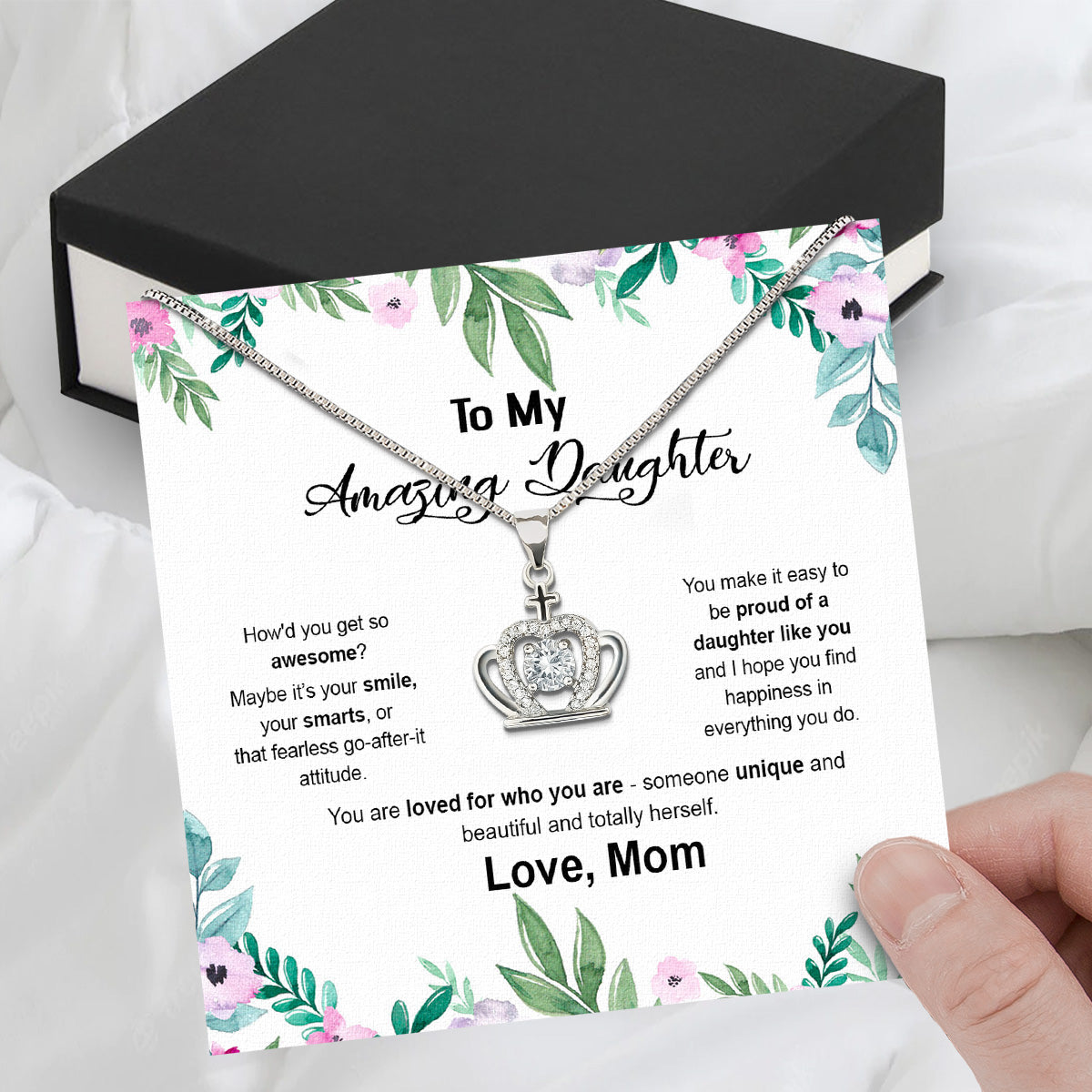 Daughter from Mom Necklace: A Lighted Reminder of Your Unbreakable Love