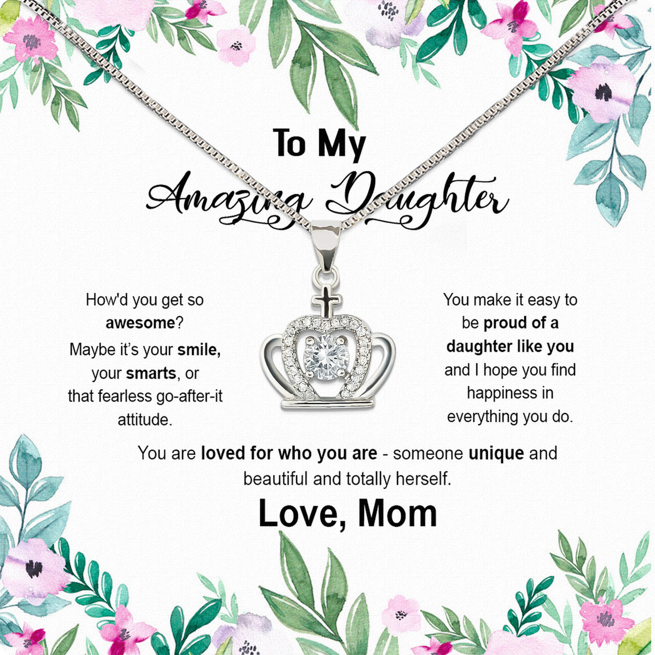 Daughter from Mom Necklace: A Lighted Reminder of Your Unbreakable Love