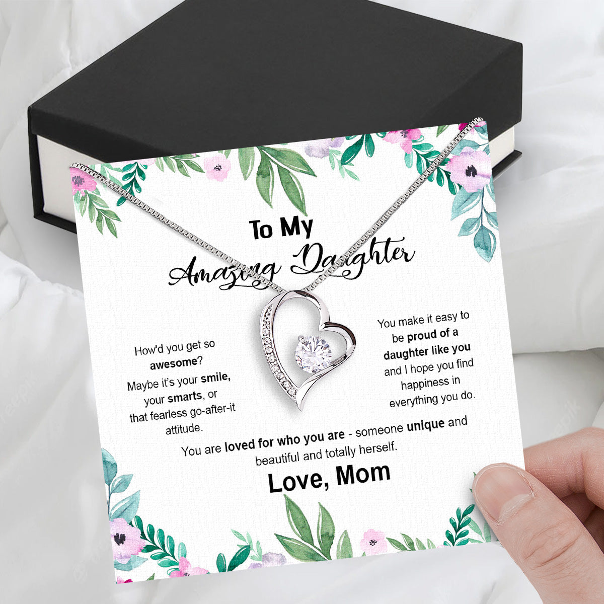 Daughter from Mom Necklace: A Lighted Reminder of Your Unbreakable Love