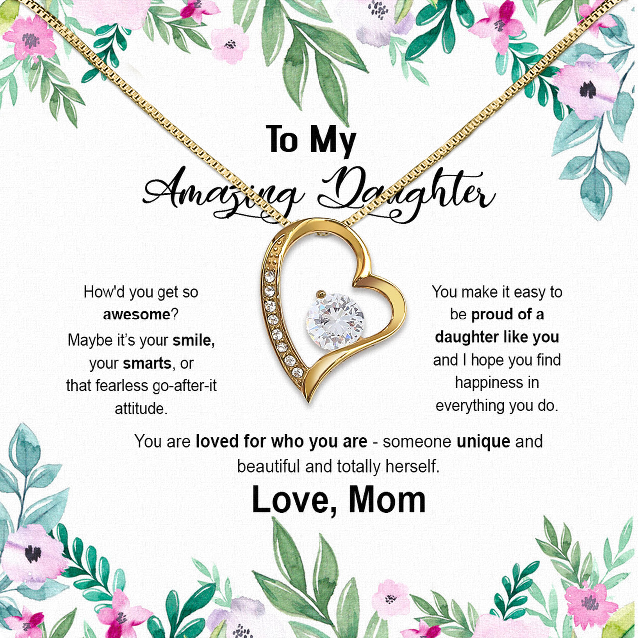 Daughter from Mom Necklace: A Lighted Reminder of Your Unbreakable Love