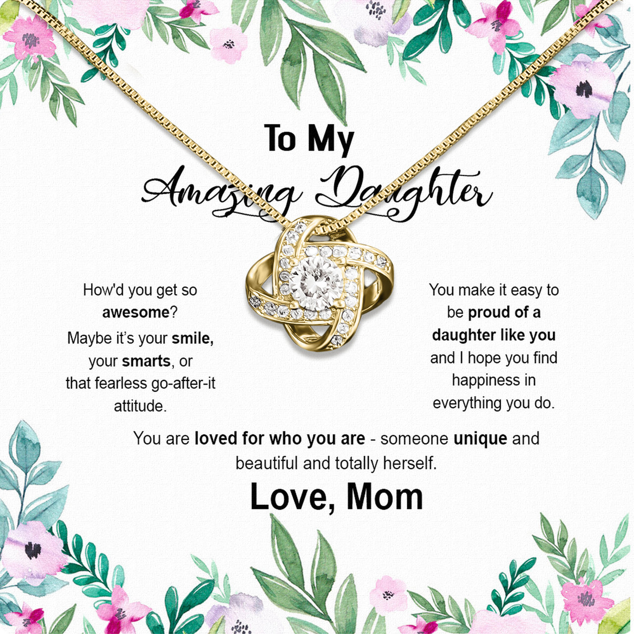 Daughter from Mom Necklace: A Lighted Reminder of Your Unbreakable Love