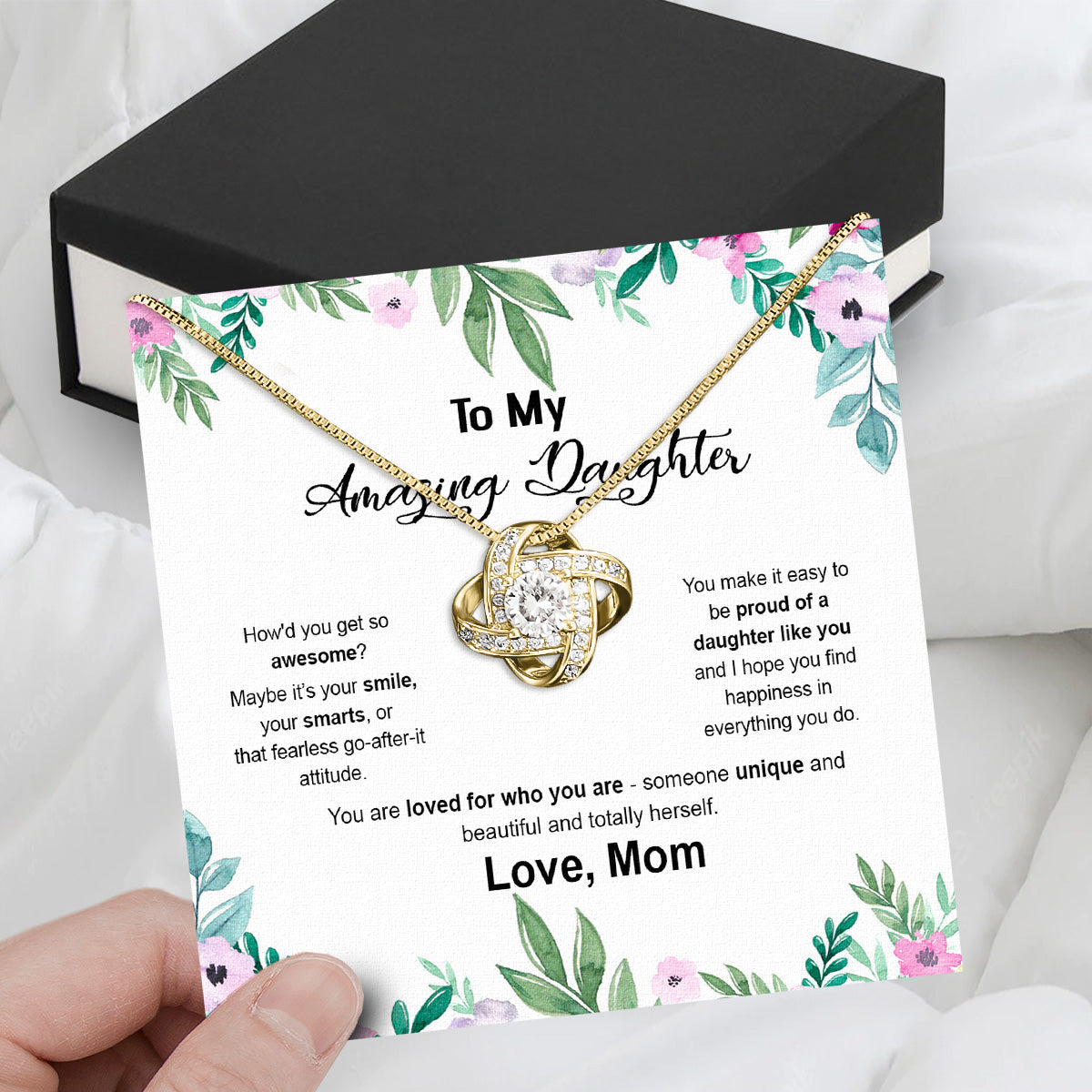 Daughter from Mom Necklace: A Lighted Reminder of Your Unbreakable Love