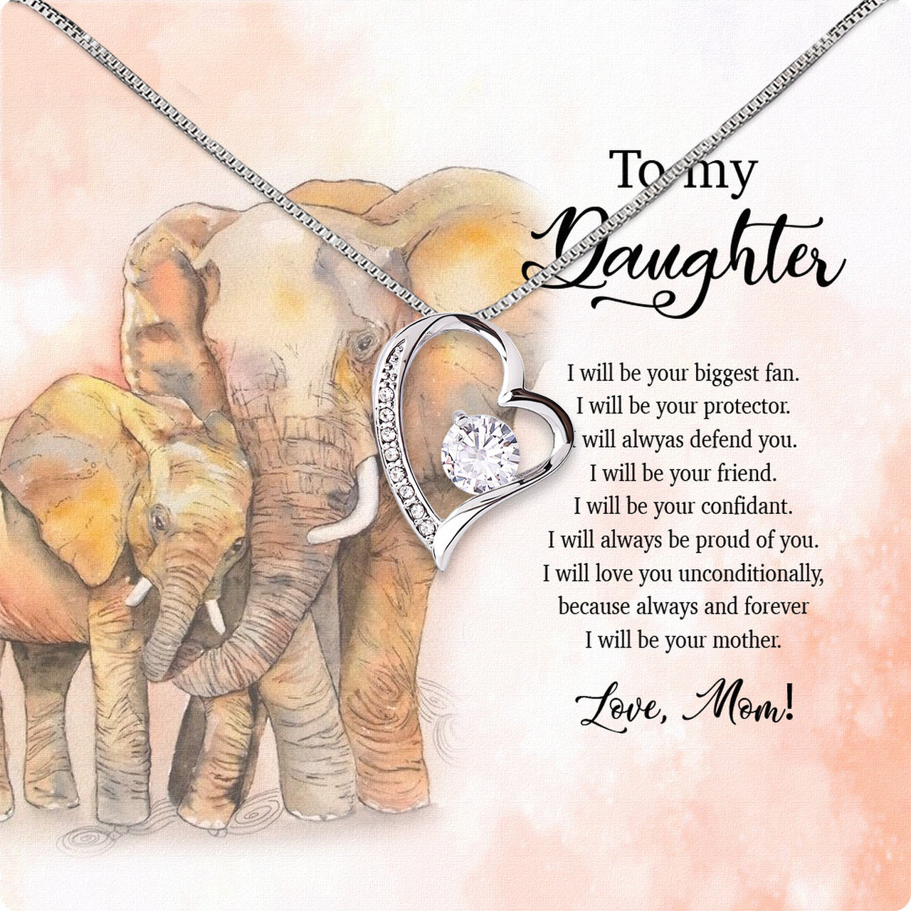 Daughter from Mom Necklace: A Lighted Reminder of Your Unbreakable Love