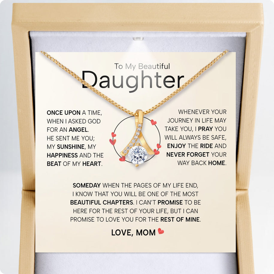 To My Daughter Necklace From Mom With Heartfelt Message - Unique Jewelry For Daughter - My Sunshine